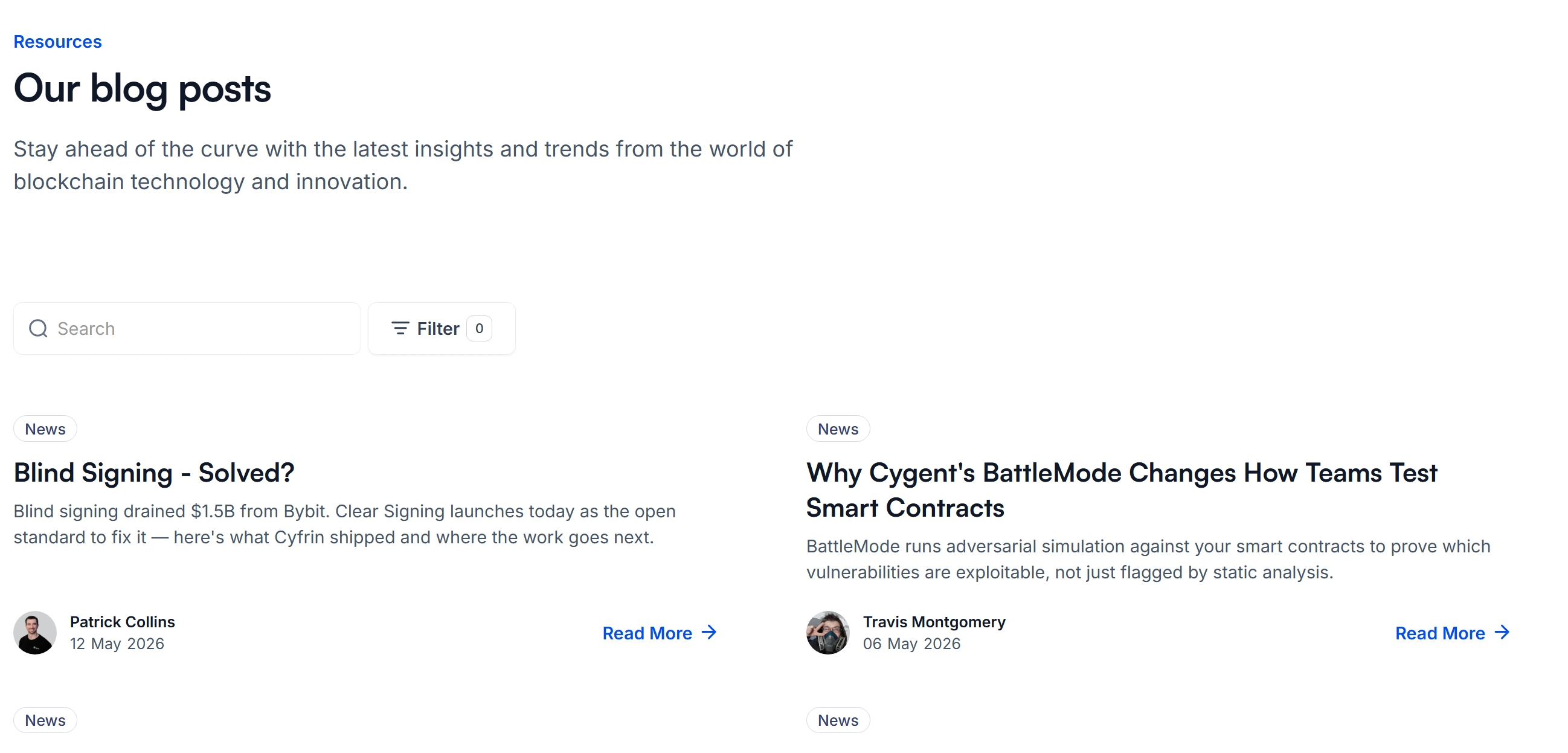 Cyfrin blog interface