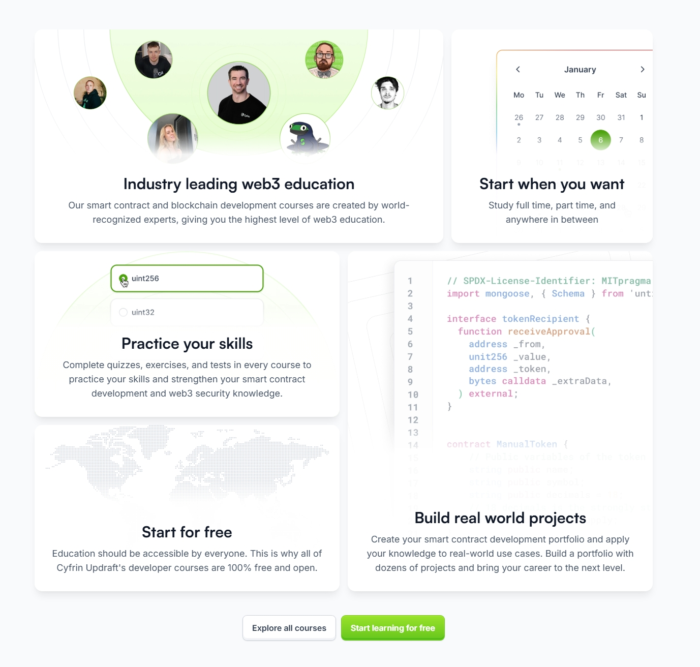 Custom Updraft marketing bento layout