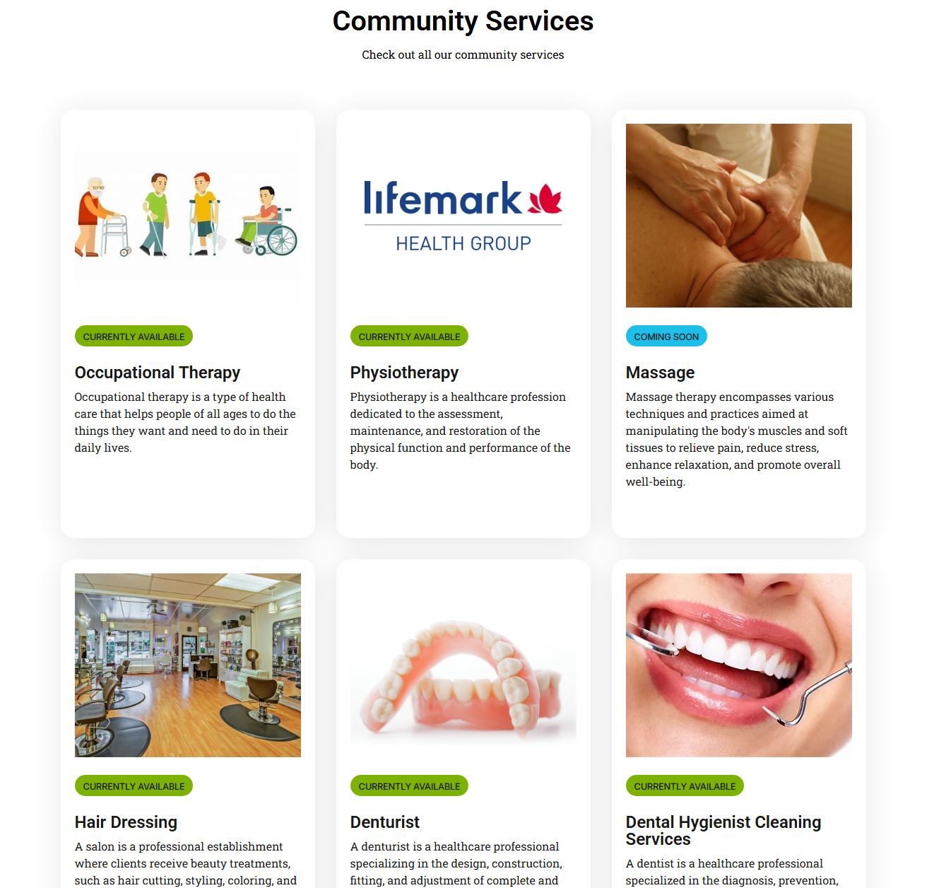 Parkview Meadows community services directory